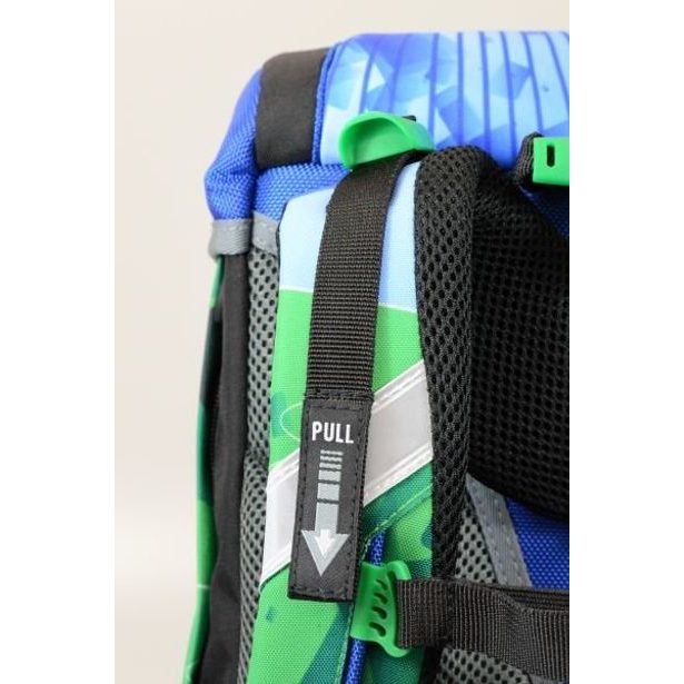 Školská aktovka/batoh pre chlapcov Bagmaster POLO 7 B BLUE/GREEN/BLACK