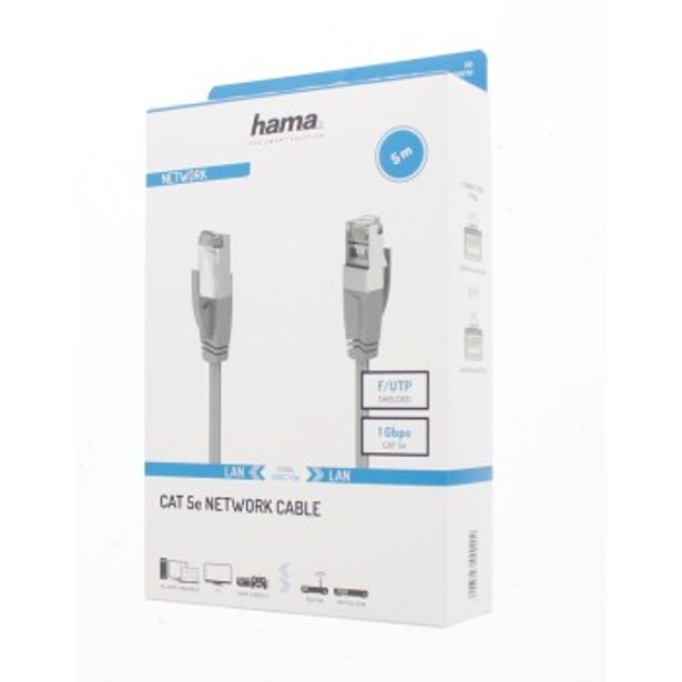 Hama síťový kabel Cat5e F/UTP RJ45 stíněný, 5 m