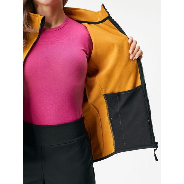 Unuo, Dámská softshellová bunda s fleecem Slim, Hořčicová