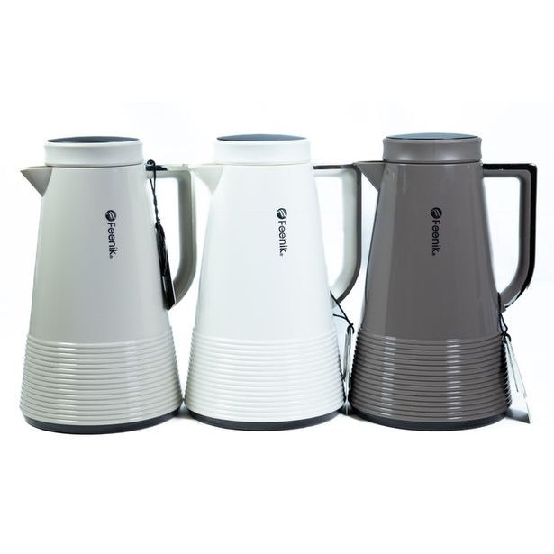 termokonvice 1,0l, 3BARVY, kónická, (MJ-100-1), plast/sklo