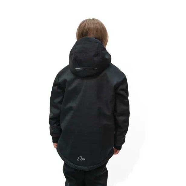 ESITO Dětská zimní softshellová bunda s beránkem Black - černá