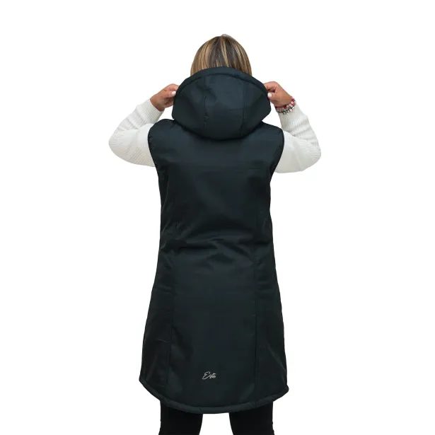 ESITO Dámská zimní softshellová vesta s beránkem Black - černá