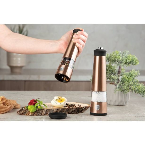 BERLINGERHAUS Mlýnek na pepř a sůl elektrický sada 2 ks Rosegold Metallic Line BH-9500