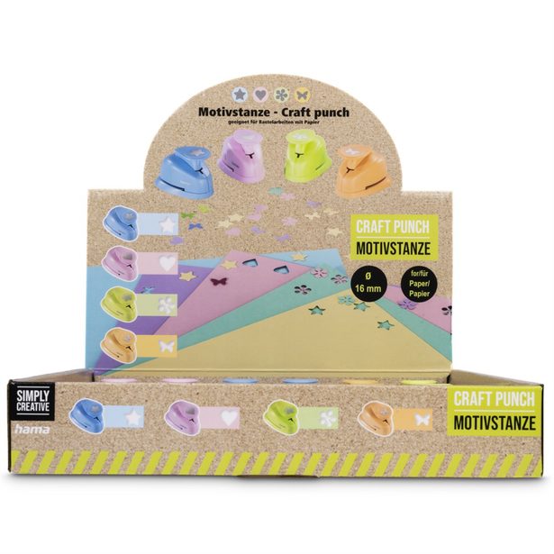 Hama ozdobné děrovačky, různé motivy, výsek 16 mm, balení 24 ks (cena je uvedená za 1 kus)
