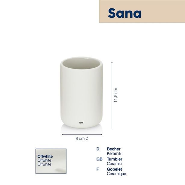 KELA Pohár Sana keramický 11,5 cm bílá KL-24529