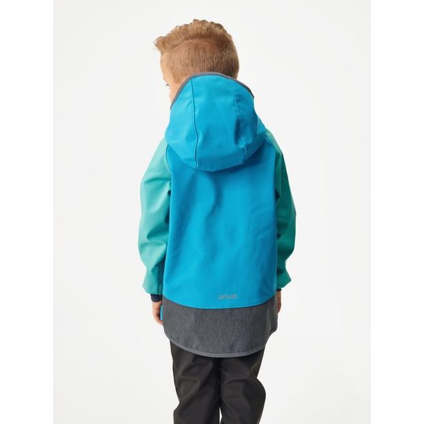 Unuo, Dětská softshellová bunda s fleecem Basic, Multicolor Tyrkysová