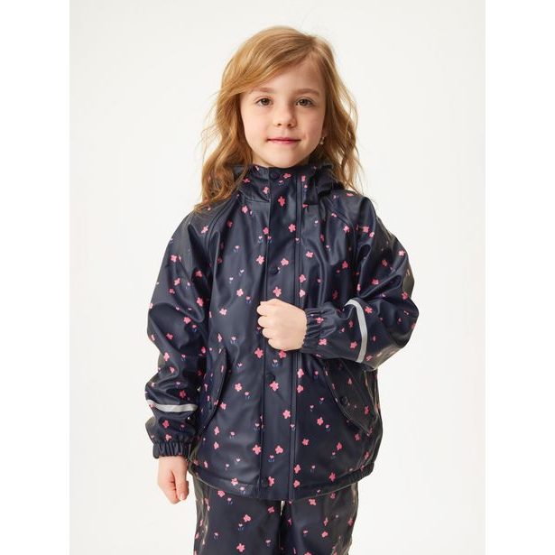 Unuo Dětská nepromokavá bunda s fleecem, Květiny
