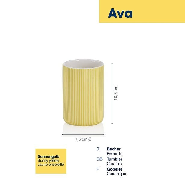 KELA Pohár AVA keramika žlutý KL-24429