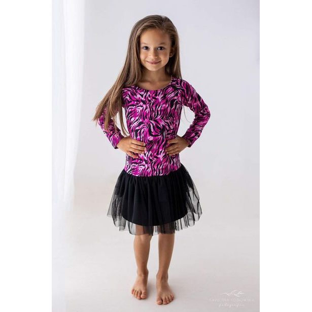 Šaty s tylem Lily Grey - pink tiger