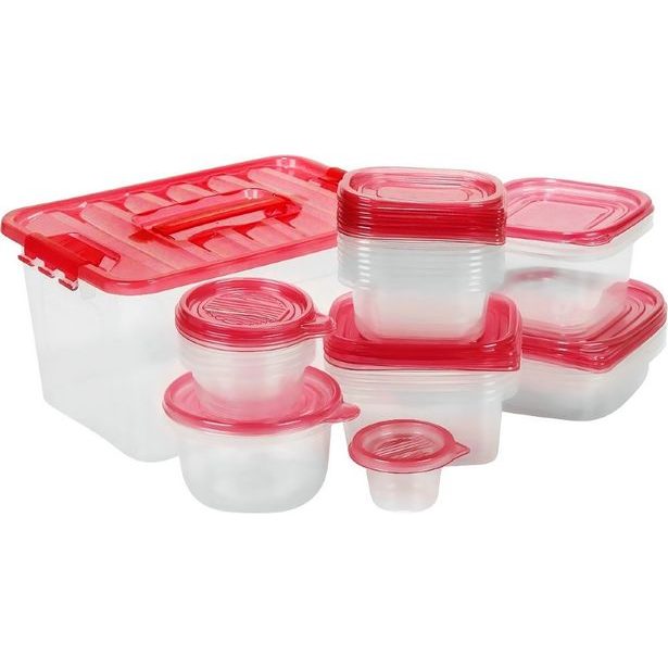 EXCELLENT HOUSEWARE Dóza na potraviny JUMBO sada 27 ks červená KO-362000020cerv