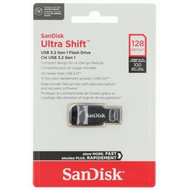 SanDisk Ultra Shift USB-A 3.0-Flashdrive, 128 GB