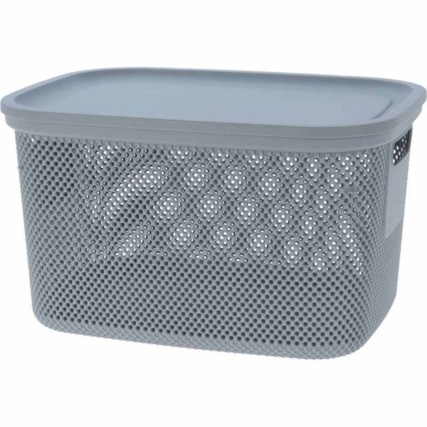 EXCELLENT HOUSEWARE Úložný koš s víkem 18 l šedá KO-027000210seda