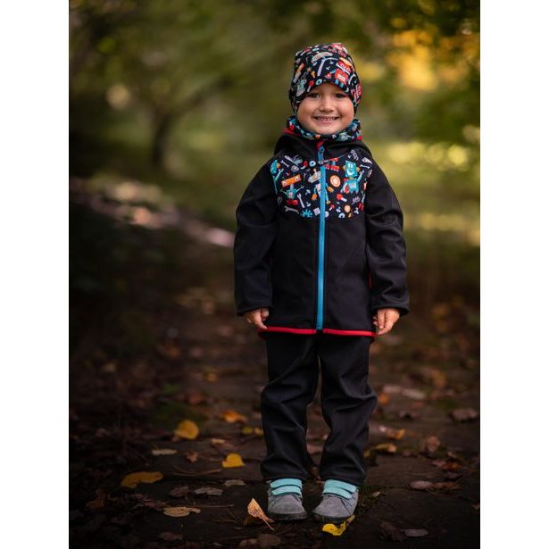 Unuo, Batolecí softshellové kalhoty s fleecem, Černá