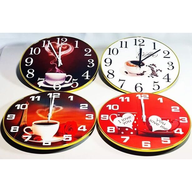 hodiny d30cm, 4DEKORY, KÁVA