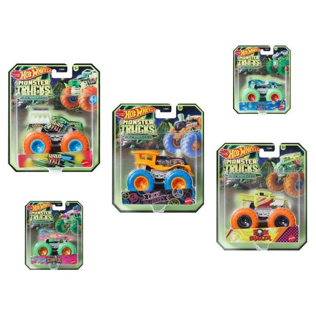 HW MONSTER TRUCKS SVÍTÍCÍ VE TMĚ ASST