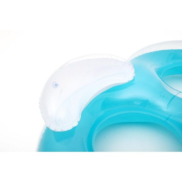 Nafukovací dvojitý kruh s madly modrý - 188x117 cm