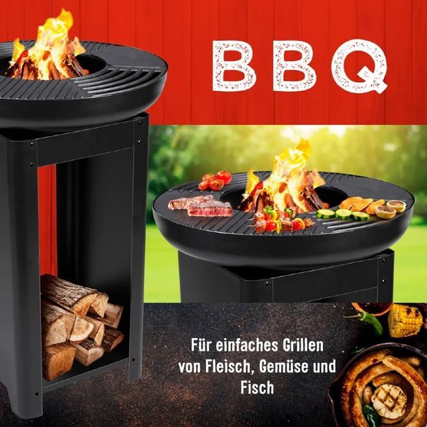 EDCO Přenosné zahradní ohniště s grilem a stojanem TEPPANYAKI ED-229074
