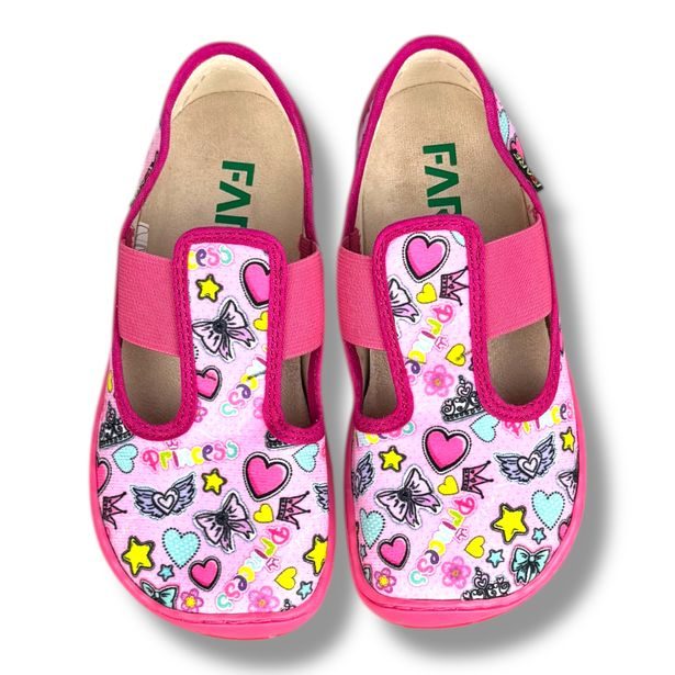 Domácí obuv FARE BARE na gumičku - Princess