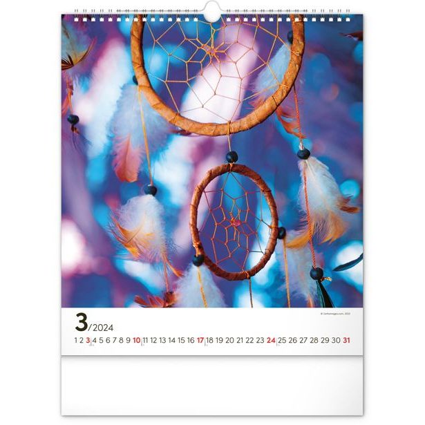 Nástěnný kalendář Lapač snů 2024, 30 × 34 cm
