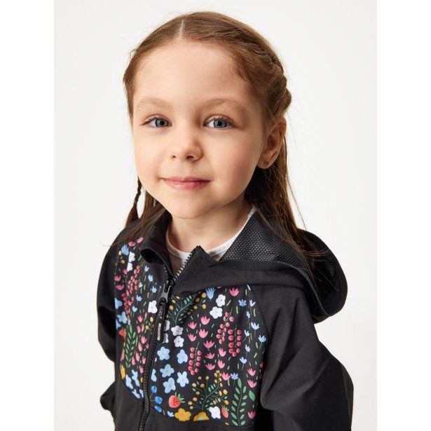 Unuo, Dětská softshellová bunda bez zateplení Basic, Černá, Zahrada