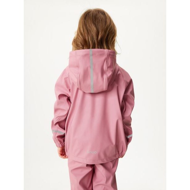 Unuo Dětská nepromokavá bunda s fleecem, Starorůžová