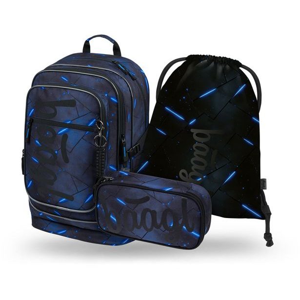 BAAGL SET 3 Cubic Flash: batoh, penál, sáček GRS