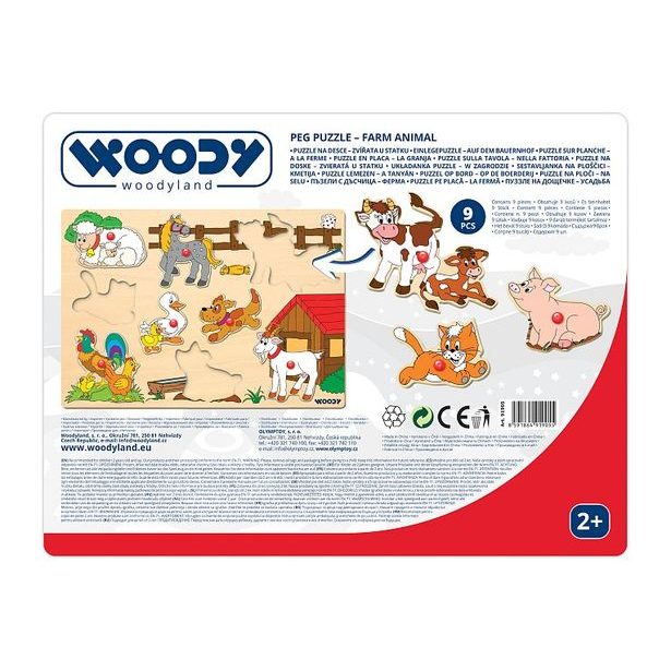 Puzzle na desce - zvířata u statku