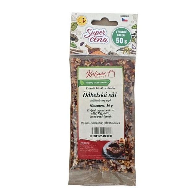 koření-"K"-ĎÁBELSKÁ SŮL-50g do mlýnku, QQ, sáček