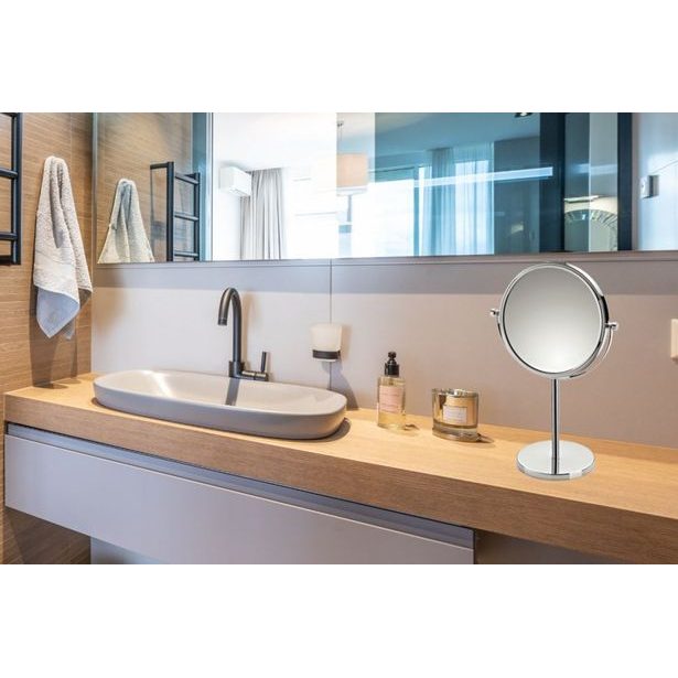 KELA Kosmetické zrcátko oboustranné FABIENNE chrom 23,5 x 13,5 x 37,5 cm KL-20642