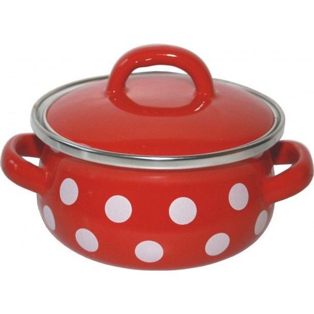 rendlík+PO d14 červ., bílý puntík, 1,0l, smalt