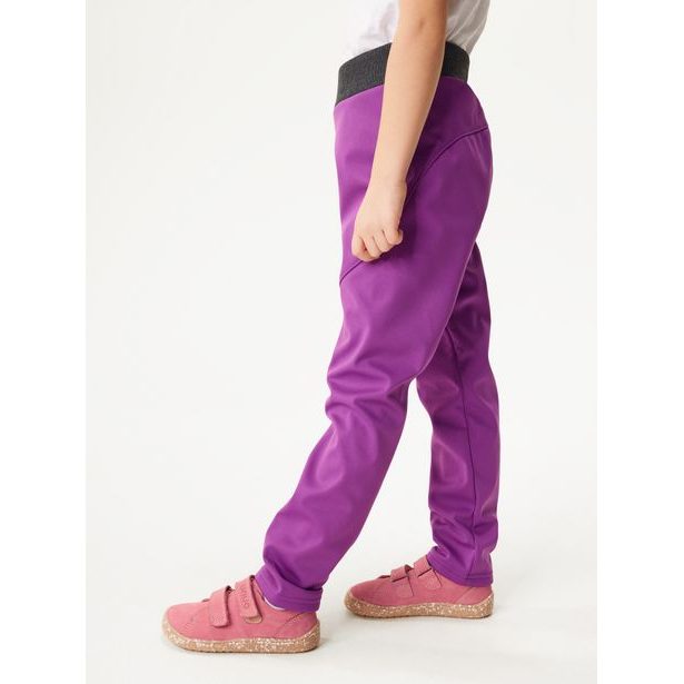 Unuo Dětské softshellové kalhoty s fleecem pružné Sporty, Ostružinová