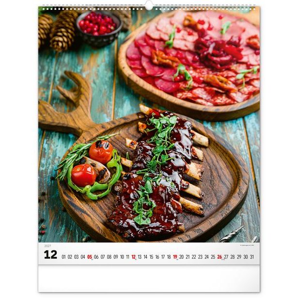 NOTIQUE Nástěnný kalendář Gourmet 2027, 48 x 56 cm