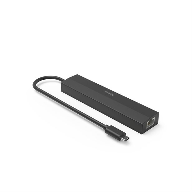 Hama USB-C hub multiport, 3x USB-A, USB-C PD, HDMI, LAN, 6 portů