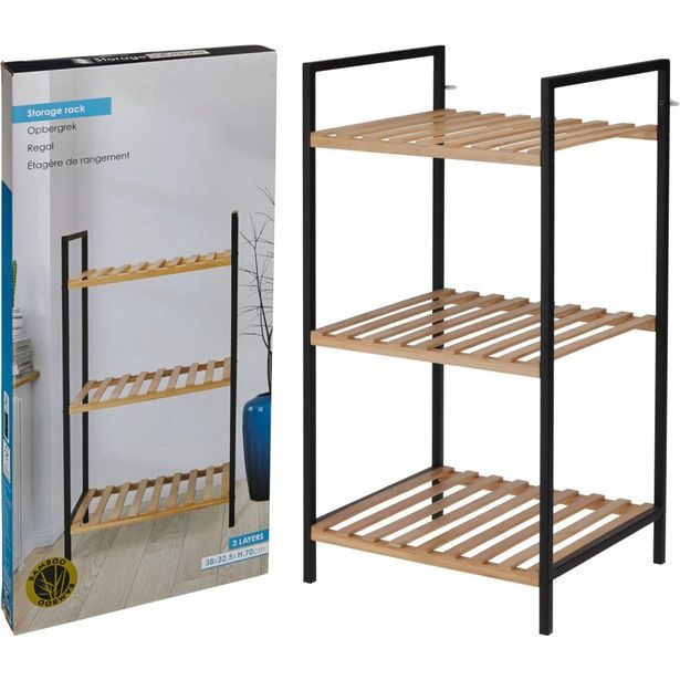 BATHROOM SOLUTIONS Regál do koupelny bambus 3 police 38 x 32,5 x 70 cm KO-784630130