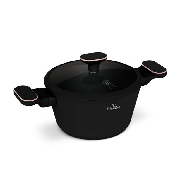 BERLINGERHAUS Kastrol s titanovým povrchem a poklicí 20 cm Black Rose Collection BH-8357