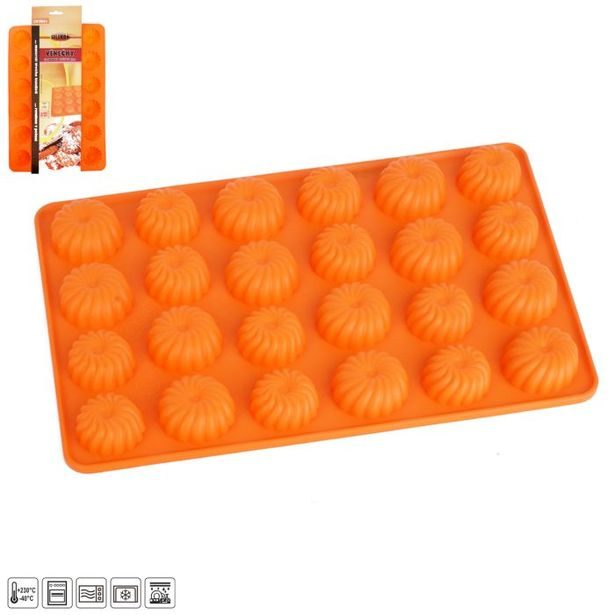 forma věnečky 24-silikon 32x22x1,5cm, oranž