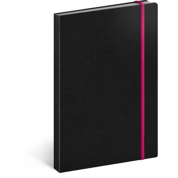 Notes Tucson černý/růžový, linkovaný, 13 × 21 cm Baagl