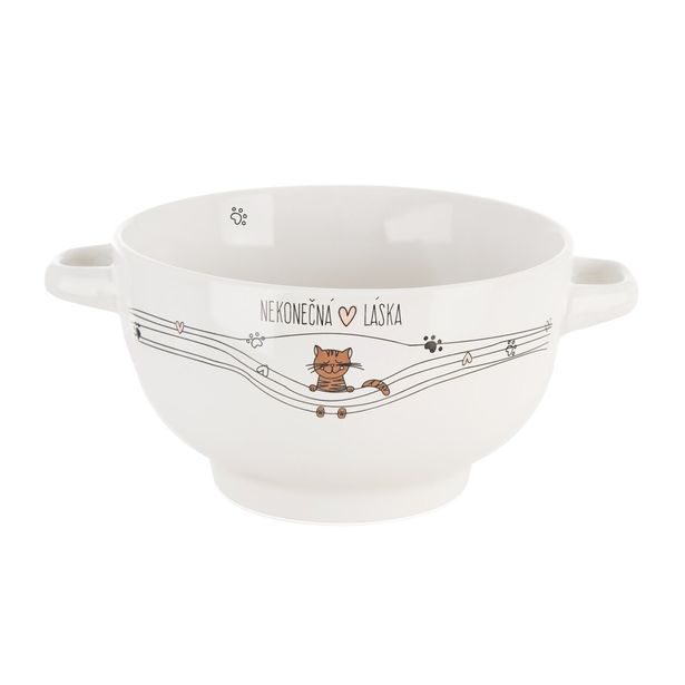 Miska NEKONEČNÁ LÁSKA kočka s uchy pr. 14 cm