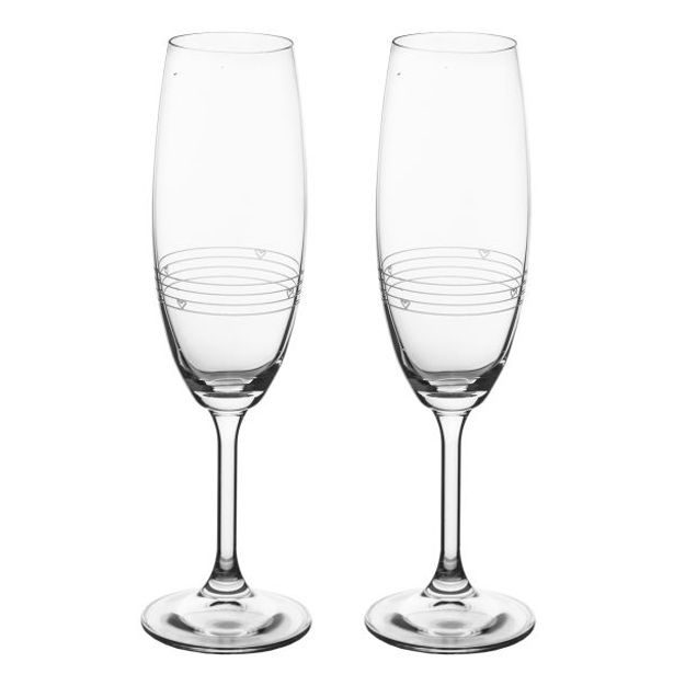 sklen. 220ml, 2ks, d4,5x6,5, v.23,cm, SRDÍČKA, DB šampus