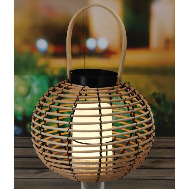 PROGARDEN Venkovní lucerna s LED svíčkou ratanová 26 cm KO-AF5000720