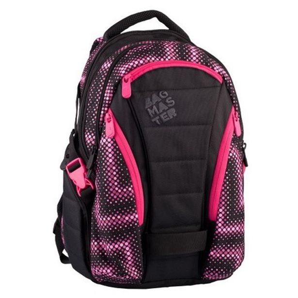 Studentský batoh BAG 1114 B BLACK/PINK Bagmaster