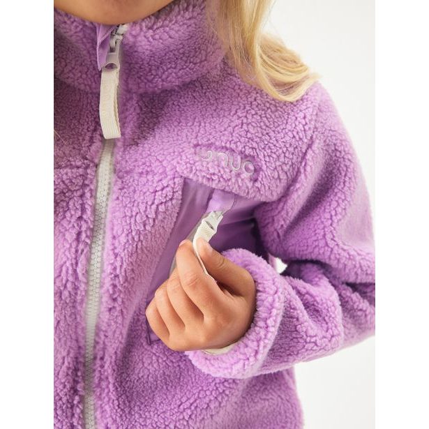 Unuo Dětská fleecová bunda Teddy, Lila