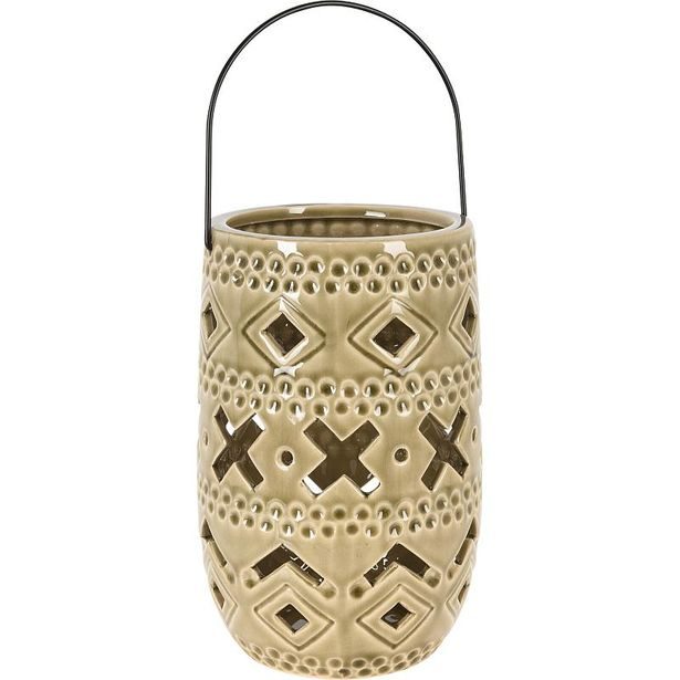 PROGARDEN Keramická lampa 23 cm s rukojetí zelená KO-095202930zele