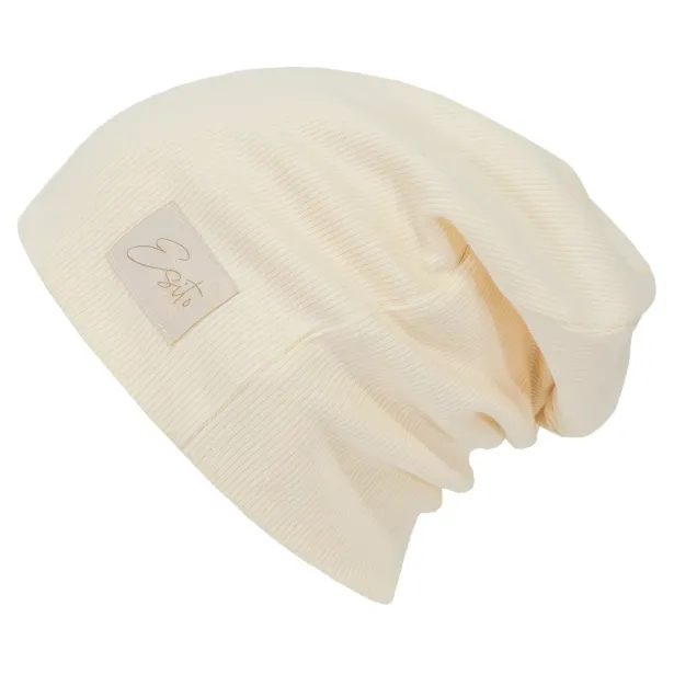 ESITO Žebrovaná čepice spadená Color Cream - smetanová