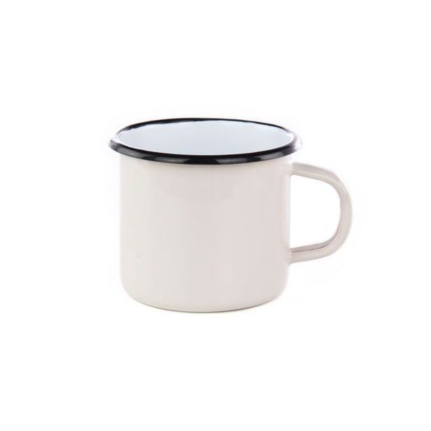 hrnek d 8cm HL 0,35l bílý/černý smalt