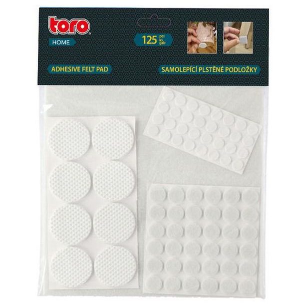 TORO PROTISKLUZOVÉ PODLOŽKY SAMOLEPÍCÍ 125KS BÍLÉ_hamashop