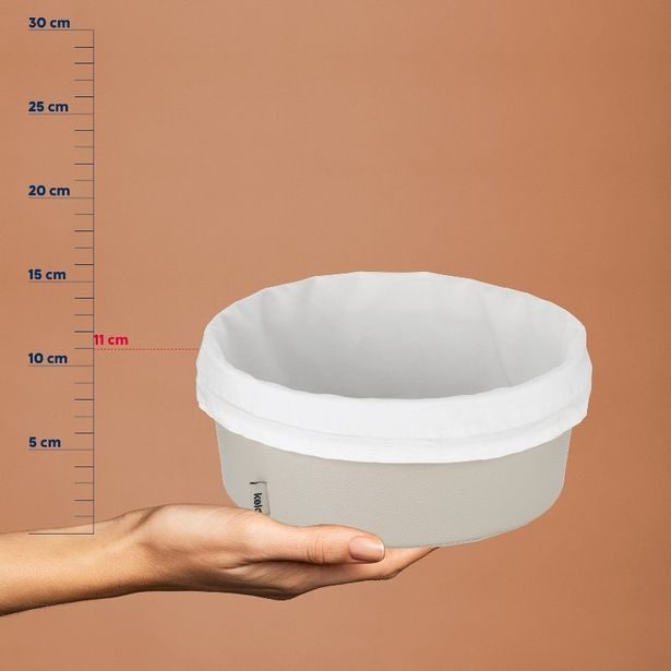 KELA Košík na chleba Grana PU kůže stříbrná šedá 11,0cm 28,0cm KL-12546