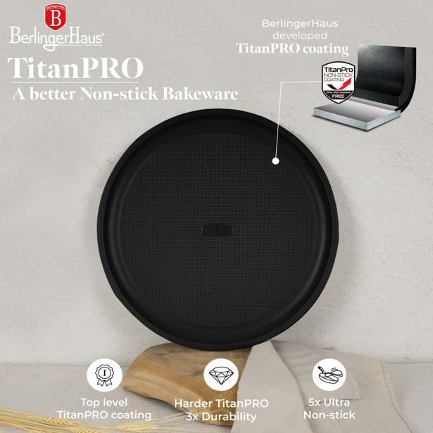 BERLINGERHAUS Pánev na pizzu s titanovým povrchem 36 cm Matte Black Collection BH-7928