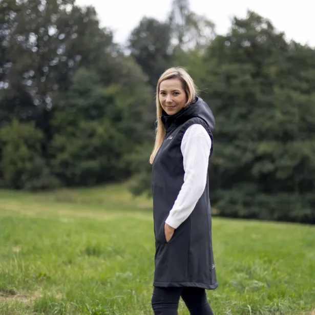 ESITO Dámská dlouhá softshellová vesta Grey - šedá