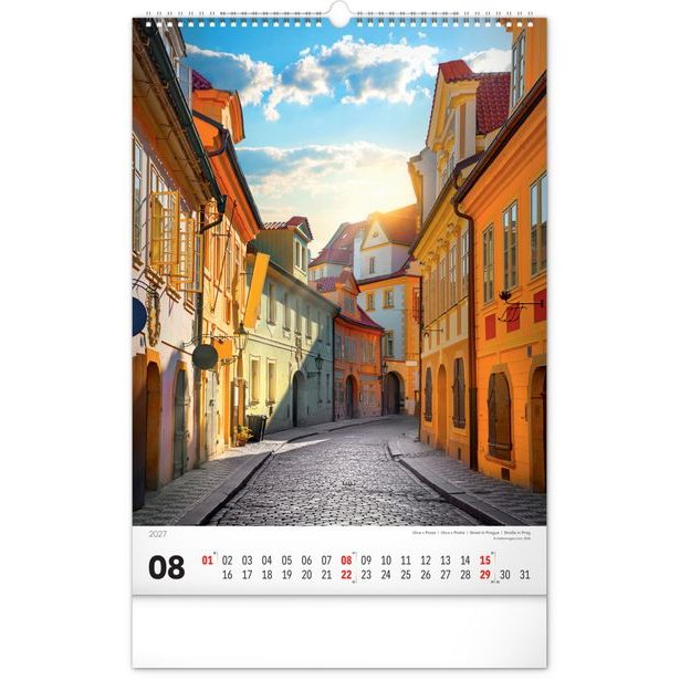 NOTIQUE Nástěnný kalendář Praha 2027, 33 x 46 cm